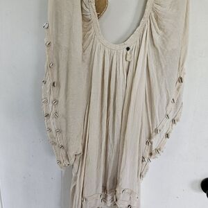 Z&L Atlantis Paradis Island 100% Viscose Cream Blouse with Shells, MSRP $105, S